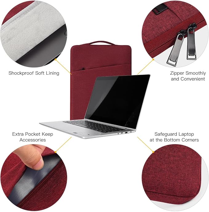 17-17.3 inch Laptop Sleeve Case for HP Pavilion 17/ Envy 17/ Dell Inspiron/Lenovo IdeaPad ThinkPad/LG Gram/MSI/ASUS ACR Notebook/Razer Blade Pro 17 Computer Bag, Wine Red