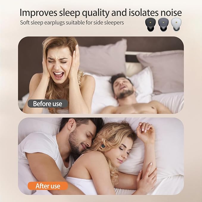 Ear Plugs for Sleeping Noise Cancelling:Reusable Ear Plugs for Noise Reduction for Snoring/Concerts/Travel/Shooting,Soft Silicone Sleep Earplugs with 6 Ear Tips & Bag(Black)