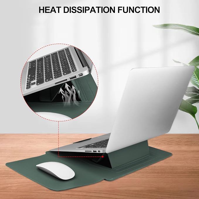 HoYiXi 13 Inch Laptop Sleeve Case Bag Compatible with 13‘’ MacBook Neo 2026/MacBook Air 13 M1 M2 2022-2018/MacBook Pro 13 M2 2022-2016/Surface Pro 8 2021/Surface Go 3 13-13.6'' Dell ASUS Acer PC,Green