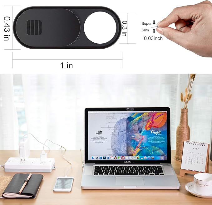 Laptop Camera Cover Slide, 2.0 Ultra-Thin Webcam Cover Slide Compatible for Laptop Table Apple MacBook iPad Pro iMac Cell Phone,Camera Cover Slide-Protect Your Privacy Security(3-Pack)