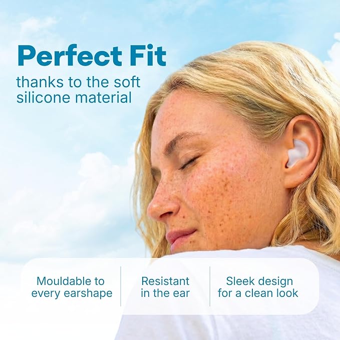 Silicone Ear Plugs for Sleeping [9 Pairs] by Medi Grade - Custom Fit Soft Silicone Ear Plugs that Block Out Snoring 27dB – Noise Reduction Reusable Earbuds - Bonus Travel Cases, Ear Towel, Hair Ties