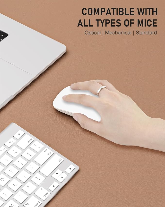Desk Pad, 30" x 14" PU Leather Non-Slip Desk Mat Large Mouse Pad for Desktop, Waterproof Laptop Computer Writing Mat for Office, Home, Work, Gaming, Champagne Gold