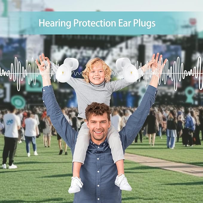 Ear Plugs for Sleeping Noise Cancelling:Reusable Ear Plugs for Noise Reduction for Snoring/Concerts/Travel/Shooting - Soft Silicone Sleep Earplugs with 6 Ear Tips & Bag(White)