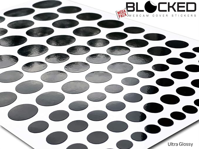 BLOCKED Original Vinyl Webcam Cover Stickers | 456 Restickable & Stackable Privacy Covers | for All Camera-endable Devices | Multi Finishes, Colors, & Sizes | 6-Pack Variety