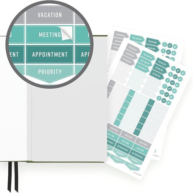 AT-A-GLANCE Foundation Goal Setting Planner, Undated Weekly & Monthly Journal, Track Progress, Create Habits, 5-3/4" x 8-1/4", Green (FD2-200-60)