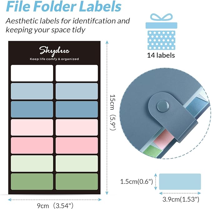 SKYDUE Expanding File Organizer with 8 Pockets, Accordion File Folders with Labels, Portable Document Paper Bill Receipt Organizer, Home College School Office Supplies, Letter Size, Blue