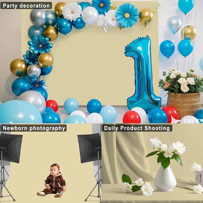 Tan Backdrop for Photoshoot Professional Photo Backdrop Background Curtain for Product Photography Portraits Wedding Party Live Streaming Video Recording 5X7 FT
