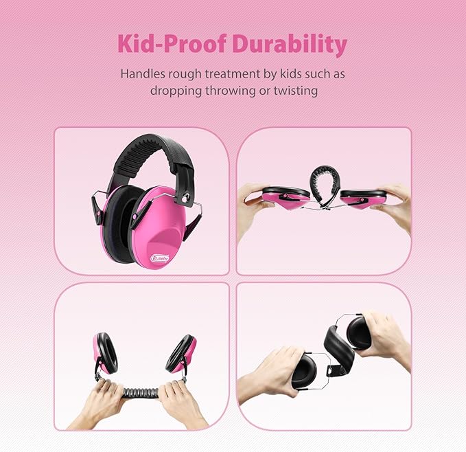 Ear Muffs for Noise Reduction: SNR27.4 Noise Cancelling Headphones for Autism with Adjustable Headband - Kids Ear Protection for Monster Truck, Airplane, Fireworks, Concerts and Kids Autism