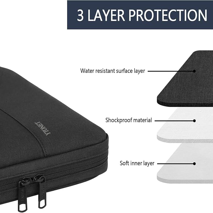 Ytonet Laptop Sleeve Case 16 Inch,TAS Laptop Cover with Handle，Black | Slim Water Resistant Protective Computer Carrying Case Compatible with MacBook Pro HP Dell Lenovo Asus Notebooks