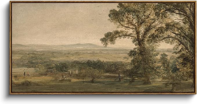 InSimSea Extra Large Framed Vintage Wall Art, Living Room Country Farmhouse Decor, Rustic Countryside Landscape Canvas Prints, Retro Scenery Long Picture for Bedroom Above of Bed, 20x40inch