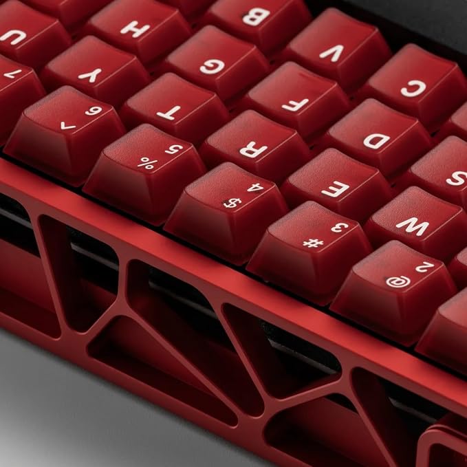 PBT Keycaps Set 164Keys Cherry Profile Red Black Keycaps 60% 65% 75% 100% Dye Sublimation Costom Key caps for Cherry Gateron MX Switches Mechanical Keyboards