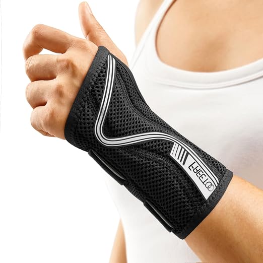 FREETOO Wrist Brace for Carpal Tunnel,[New Upgrade-Anatomically shaped] Adjustable Wrist Support Splint for Men and Women,Hand Brace for Pain Relief, Tendinitis,Arthritis,Left Hand,Larger,Black | Wrist Splint Hand Brace, Breathable Mesh Fabric, Women M...