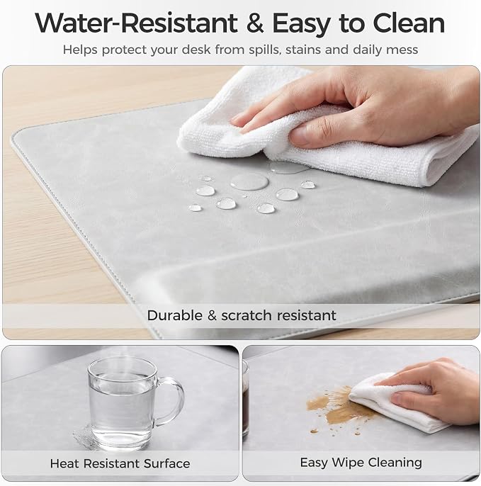 Magnetic Desk Mat System with Wrist Support 80×40cm, Premium Leather Desk Pad with Magnetic Accessories, Waterproof Non-Slip Desk Organizer for Office & Gaming