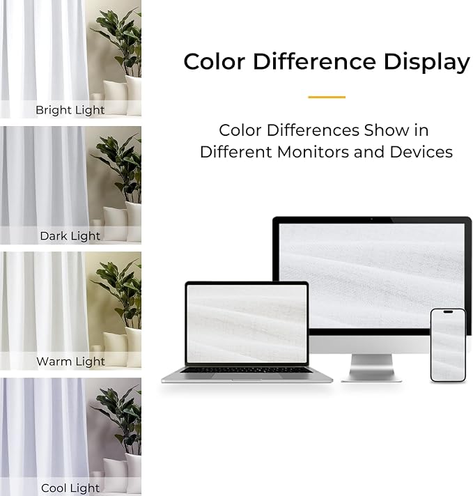 INOVADAY 100% Blackout Curtains for Bedroom, Bright White Black Out Curtains 63 Inch Long, Clip Rings Linen Blackout Drapes, Thermal Insulated Room Darkening for Living Room, 2 Panels - W50xL63