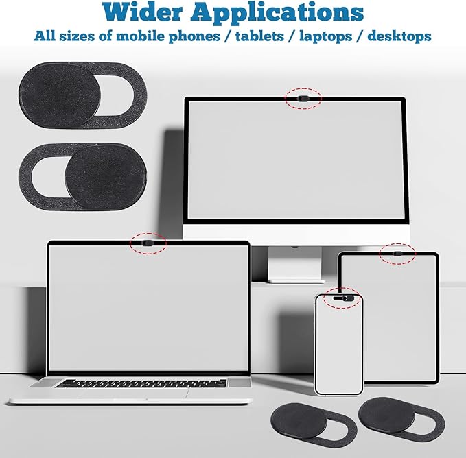 40 Pcs Webcam Cover, Camera Privacy Cover Slide Universal Laptop Camera Covers Slide Ultra-Thin Webcam Covers for Laptop Computer Cell Phone Protecting Privacy Security(Black)