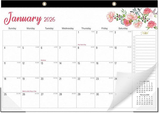 Tcamp 2026 Calendar - 18 Months Desk Calendar 2026-2027 from January 2026 to June 2027, Large 17" x 12" Wall Calendar with Julian Dates, Desk Planner for Home School Office Desktop, Christmas Gifts