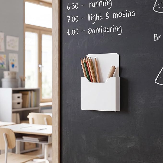 Gilprop 8 Pack Magnetic File Holder, 5"x7"x1.2" Magnetic Wall File Folders for Whiteboard, Hanging Classroom Organizer Storage, Refrigerator Magazine Holder for Mail Letters Paper Desk Office