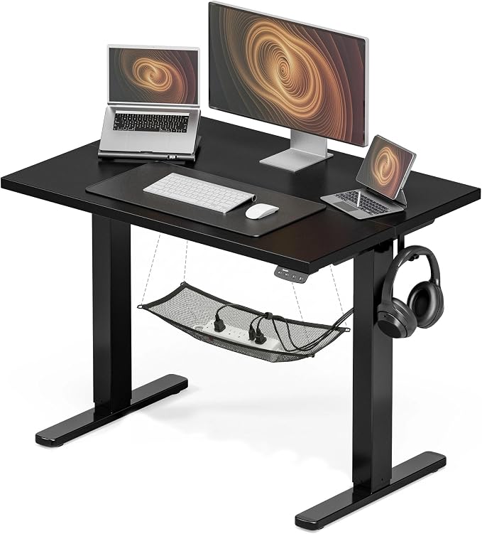 Acrolix Electric Standing Desk, Height Adjustable Home Office Desk with Memory Presets & Cable Management,Black Sit Stand Desk for Work from Home, Ergonomic Computer Desk (40" x 24")