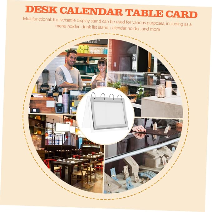 PRETYZOOM Multi-Page Flip Table Card Acrylic Display Stand Menu Holder Calendar Stand Table Sign Rack
