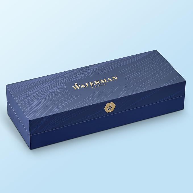Waterman Hémisphère Fountain Pen, Matte Black with Chrome Trim, Fine Nib with Black Ink Cartridge, Gift Box