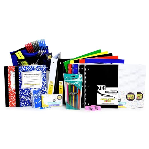Secondary School Essentials Bundle | Case (2 Boxes) - 51 Pieces per Box | School Supply Boxes - Back to School Essentials | Includes Notebooks, Binders, Pencils, Index Cards, Highlighters, & More