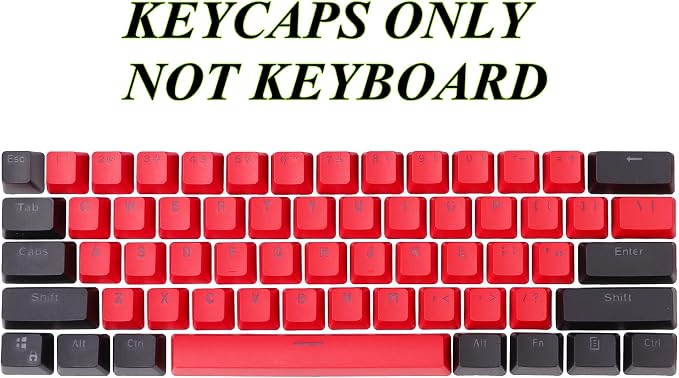 GTSP 61 Red Keycaps 60 Percent Keycap Set PBT OEM Ducky Keycap with Key Puller Fit for Cherry MX switches Mechanical Gaming Keyboard (Milan A