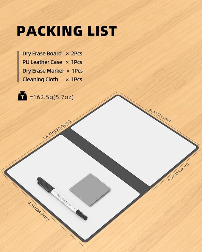 Portable Small White Board Dry Erase Board, Reusable 9.5 * 6.6in Notebook Memo, Office Home Supplies Desk Accessories MH760 (Green)