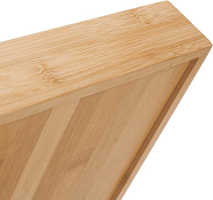 Bamboo Letter Tray, Wood Desk Tray, Wooden Desk Organizer, A4 Paper, Document, File, Mail, Magazine Storage Basket for Office, Classroom, Home Desktop