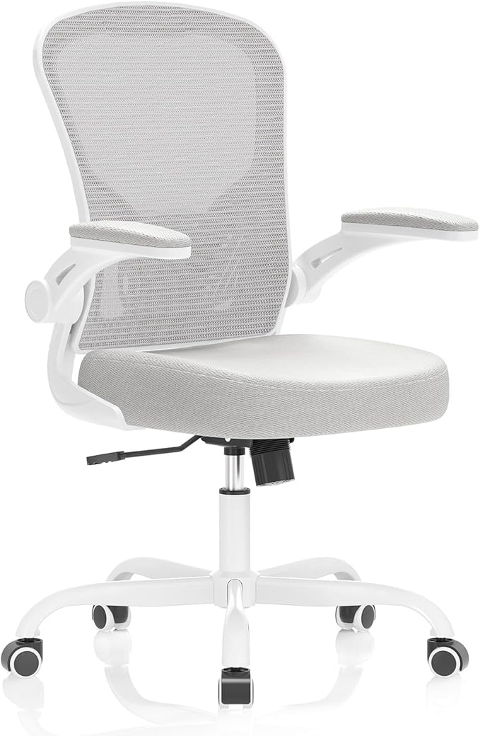 Office Chair, Ergonomic Desk Chairs 330LBS Capacity High Back Mesh Computer Chair with Flip-up Armrests, Comfy Work Chair with Adjustable Lumbar Support