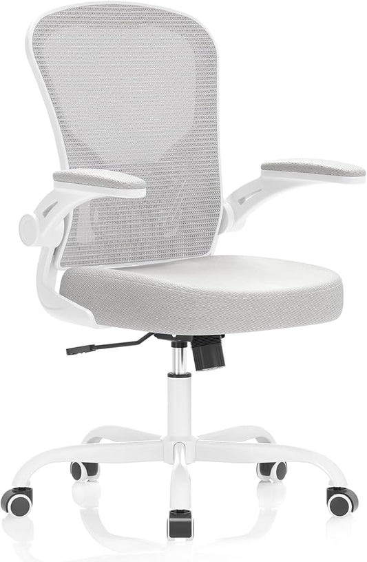 Office Chair, Ergonomic Desk Chairs 330LBS Capacity High Back Mesh Computer Chair with Flip-up Armrests, Comfy Work Chair with Adjustable Lumbar Support
