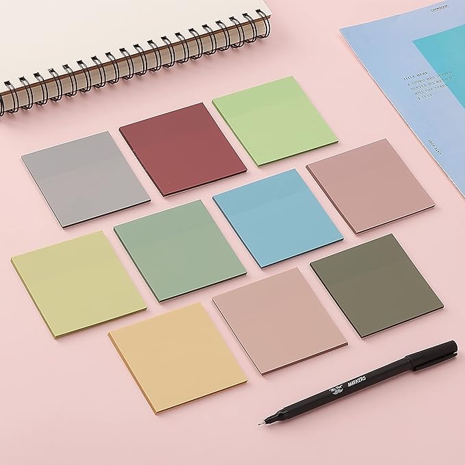 Mr. Pen- Transparent Sticky Notes, 3”x3”, Vintage Colors, 12 Pads, 600 Sheets, Bible Journaling Sticky Notes, See Through Sticky Notes, Translucent Sticky Notes, Stocky Notes for Bible Journaling