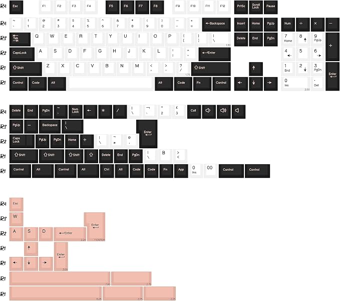 Olivia Female keycaps PBT Double Shot Keycap Set,174 Keys Pink Keycaps 60 Percent Cherry Profile Keycap for 61/64/68/84/87/100/104/108 Mechanical Keyboard
