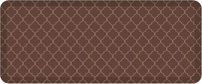 GelPro Anti-Fatigue Designer Comfort Kitchen Floor Mat, 20x48, Trellis Walnut Stain Resistant Surface with 3/4” Thick Ergo-Foam Core for Health and Wellness