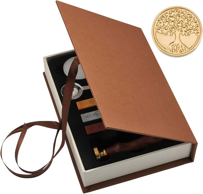 Tree of Life Wax Seal Stamp Set, Yoption Classic Vintage Seal Wax Stamp Set, Retro Seal Stamps Maker Gift Box Set (Tree of Life)