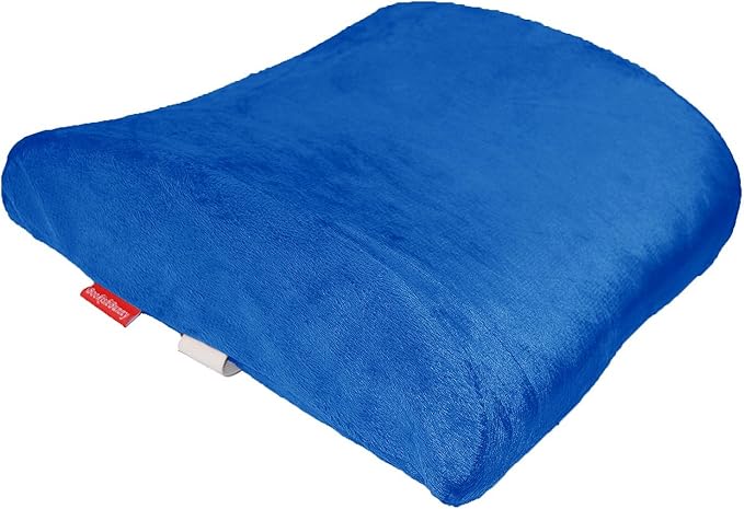 Bookishbunny 2pc High Resilience Memory Foam Seat Chair Waist Lumbar Back Support Cushion Pillow Car Office Home (Blue)