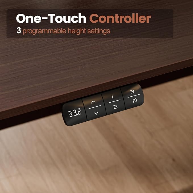 66.93" L Shaped Executive Standing Desk with Pre-Assembled Frame & Lockable Cabinets, Fixed Right-Facing Design, Dual-Motor Height Adjustable Desk for Corporate & Home Office (Espresso-Right-Fix)
