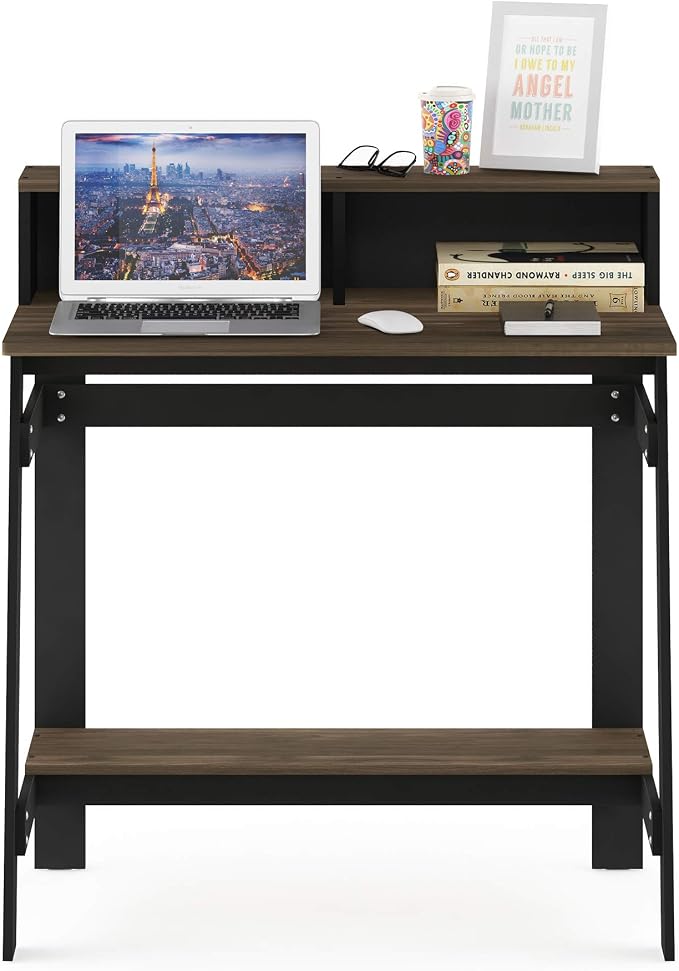 Furinno Simplistic A Frame Computer Desk, 17.9"D x 31.6"W x 35.5"H, Columbia Walnut
