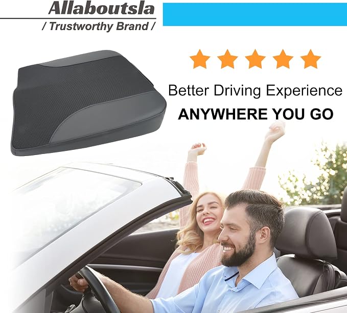 Allaboutsla Car Seat Cushion, Car Seat Cushions for Long Driving | Comfortable Memory Foam Driver Seat Cushion, Automotive Seat Cushions, Butt Pillow for Car,Truck, Office Chair, Black