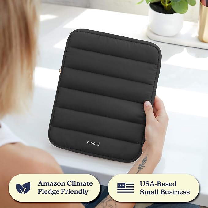 Vandel - The Original Puffy iPad Sleeve 9-11 Inch Tablet Sleeve, Black i Pad Case for Women and Men, Cute iPad Air Pouch, 9 10 Inch, 11 Inch Bag