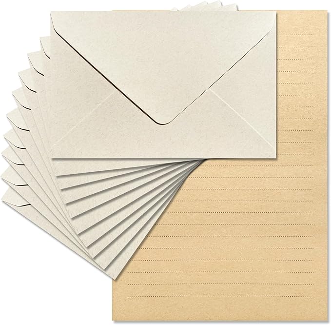 Tuhangcc Premium Velvet-Touch Stationery Set with Unique Design Colors - Best Paper and Elegant 4x6 Envelopes (24 Writing Sheets + 12 Envelopes) for Love Letters and Party Invitations(Ivory White)