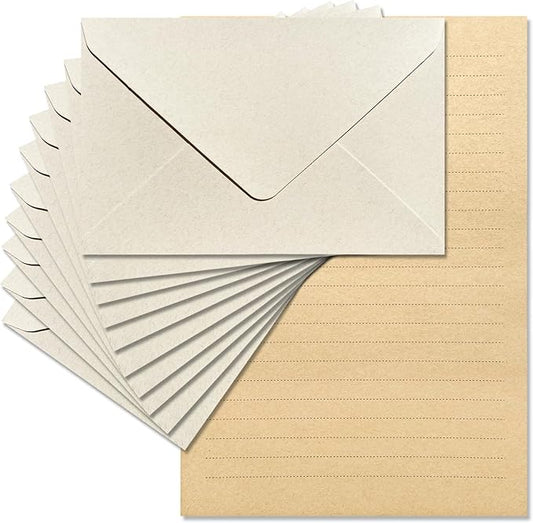 Tuhangcc Premium Velvet-Touch Stationery Set with Unique Design Colors - Best Paper and Elegant 4x6 Envelopes (24 Writing Sheets + 12 Envelopes) for Love Letters and Party Invitations(Ivory White)