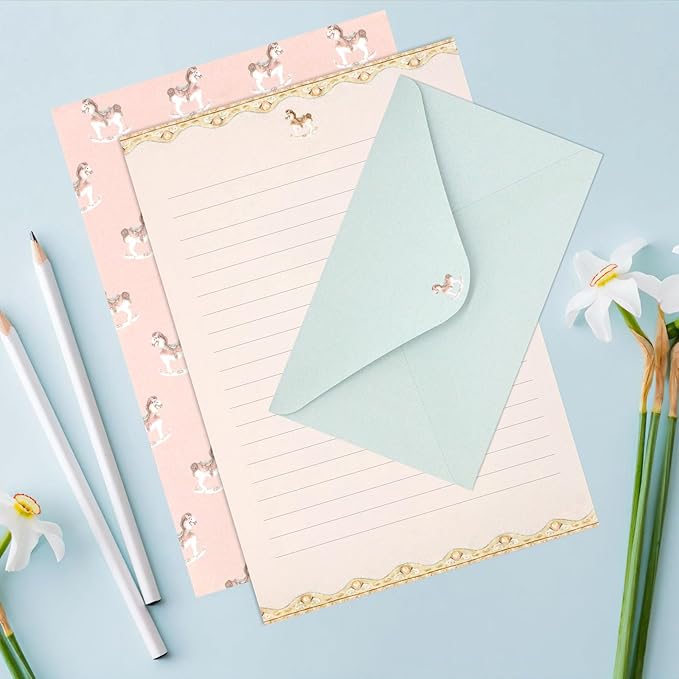 54 PCS Stationery Set with Envelopes,36 Writing Paper+18 Envelopes,Cute Lined Stationery Paper for Writing Letters Invitations Poem Office School Supplies