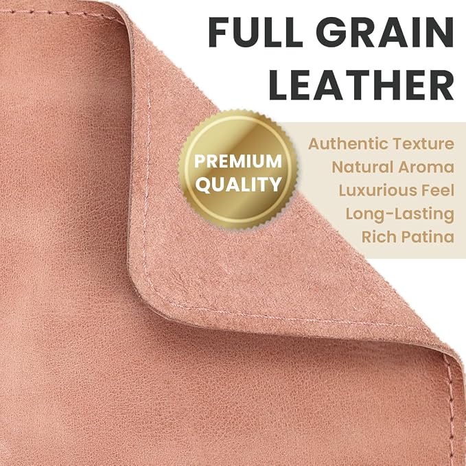 Full Grain Genuine Leather Desk Pad – Rose Pink (XL) - Premium Desk Mat with Non-Slip Backing, Thick 3mm, Office Desk Protector for Work & Gaming (Extra Large 35.4 x 15.7 inch)
