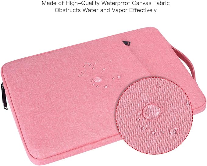 Laptop Case 13.3 inch, 13 inch Laptop Sleeve Compatible with HP Acer ASUS, Dell Latitude, Waterproof Carrying Case with Pockets&Handle, Pink