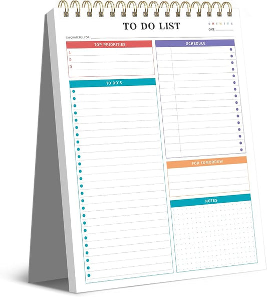 To Do List Notepad Notebook for Work 8.5"x11"Undated Daily Planner | Checklist Note Pad with Schedule, Task Tracker, Stay Organized, Office Supplies & Desk Accessories, 52 Tear-Off Sheets, Gray