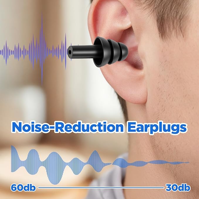 200 Pairs Silicone Ear Plugs Reusable Waterproof EarPlugs Sleeping Noise Cancelling Soft Foam Ear Plugs Hearing Protection for Swimming, Concerts, Shooting, Travel, and Construction