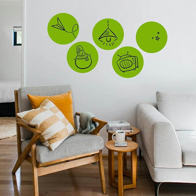 Colorful Dry Erase Dots Circles Whiteboard Marker Removable Stickers Spots Wall Decals for School Classroom Teachers Students Table & Desk, 10 Pack