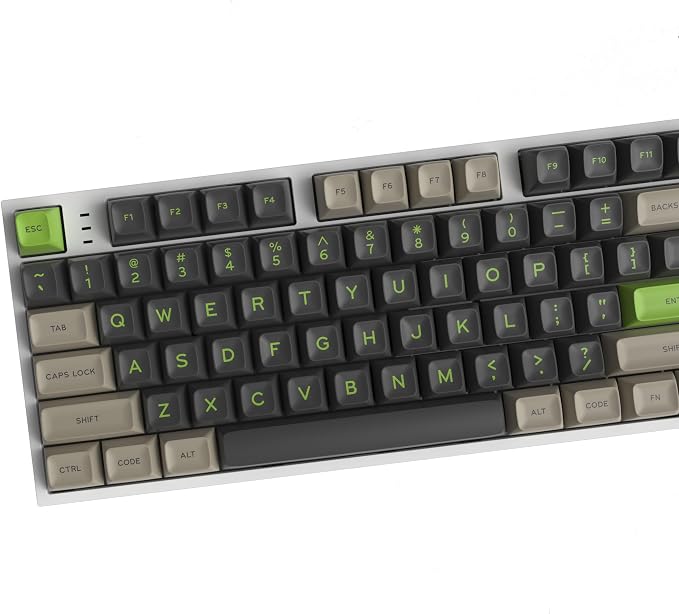 Guffercty kred SA Profile PBT Keycaps,172 Set Double Shot Durable Keycaps for Custom Mechanical Keyboard Gamers Typists (Green Screen)