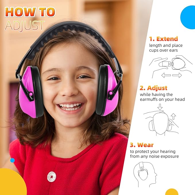 MelonArt Kids Ear Protection Ear Muffs Noise Cancelling Headphones for Kid Toddler Adult Autism Sensory, 27dB Noise Reduction Earmuffs Hearing Safety for Shooting Monster Truck Concert Fireworks