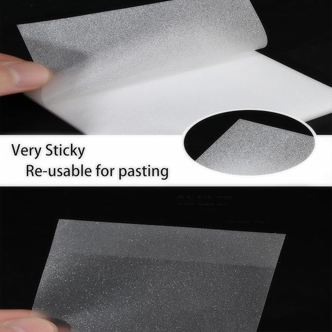 Vsagier 4 Pads, 200 Sheets, Translucent Frosted Sticky Notes 3"x 3", See Through, Waterproof, Clear Self-Stick Note, Easy to Post It for Office, Home, Notebook, Meeting, Office Supplies